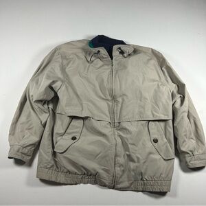 Vintage London Fog Jacket Mens Medium Beige Sailing Nautical 90s Utility Heavy